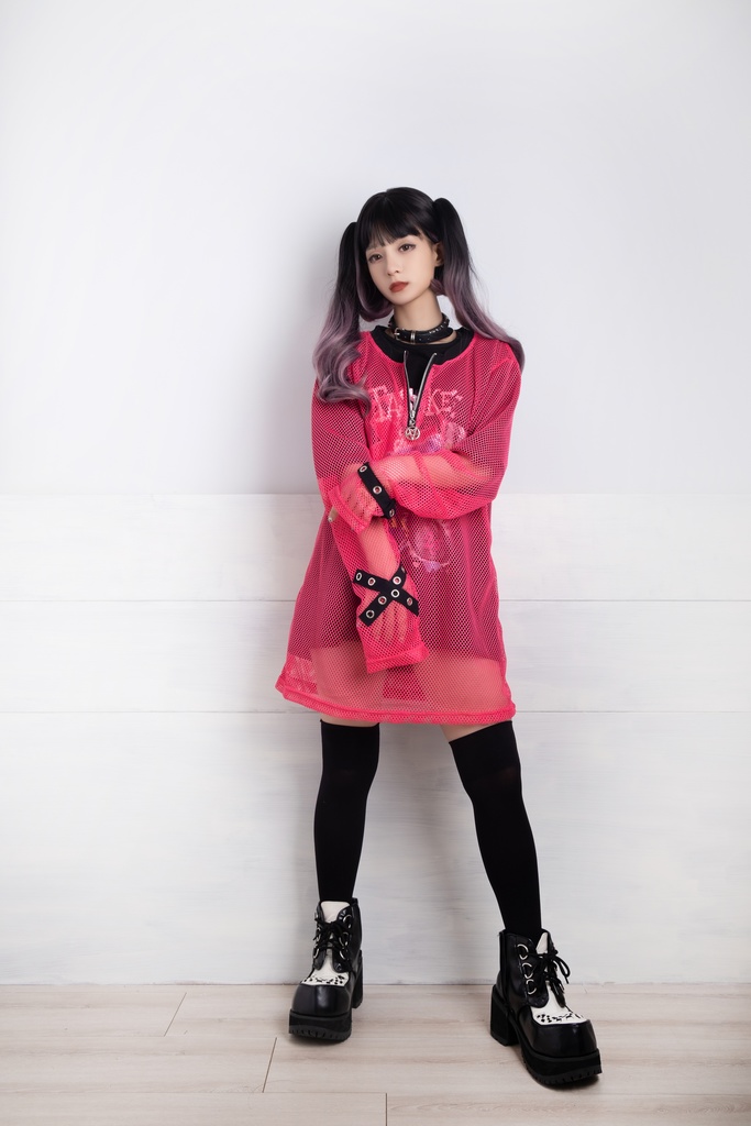 JillpunkオリジナルKERA 透け透けフィッシュネット魚網長袖ゆったりTシャツ セクシー五角星チャーム付き薄手カットソー メンズ レディー V系おしゃれ男女兼用ファッションゴシックカッコいいパンクロック