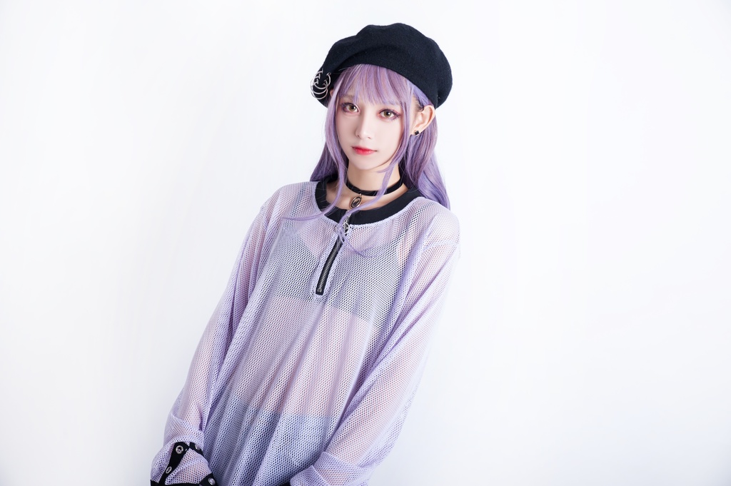 JillpunkオリジナルKERA 透け透けフィッシュネット魚網長袖ゆったりTシャツ セクシー五角星チャーム付き薄手カットソー メンズ レディー V系おしゃれ男女兼用ファッションゴシックカッコいいパンクロック