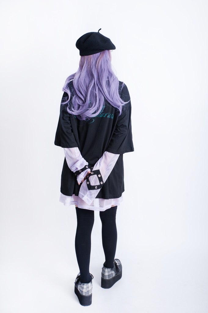 JillpunkオリジナルKERA 透け透けフィッシュネット魚網長袖ゆったりTシャツ セクシー五角星チャーム付き薄手カットソー メンズ レディー V系おしゃれ男女兼用ファッションゴシックカッコいいパンクロック