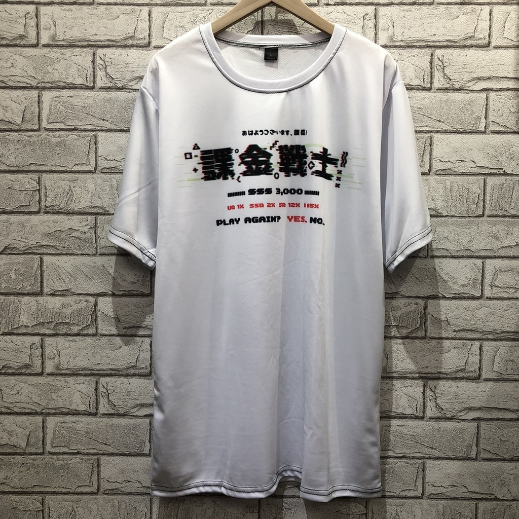 JillpunkオリジナルスタイルKERA 課金戦士神選使懐古レトロドット絵プリントゆったり半袖Tシャツ メンズ レディーズ おしゃれ男女兼用ファッション秋葉系カッコいい