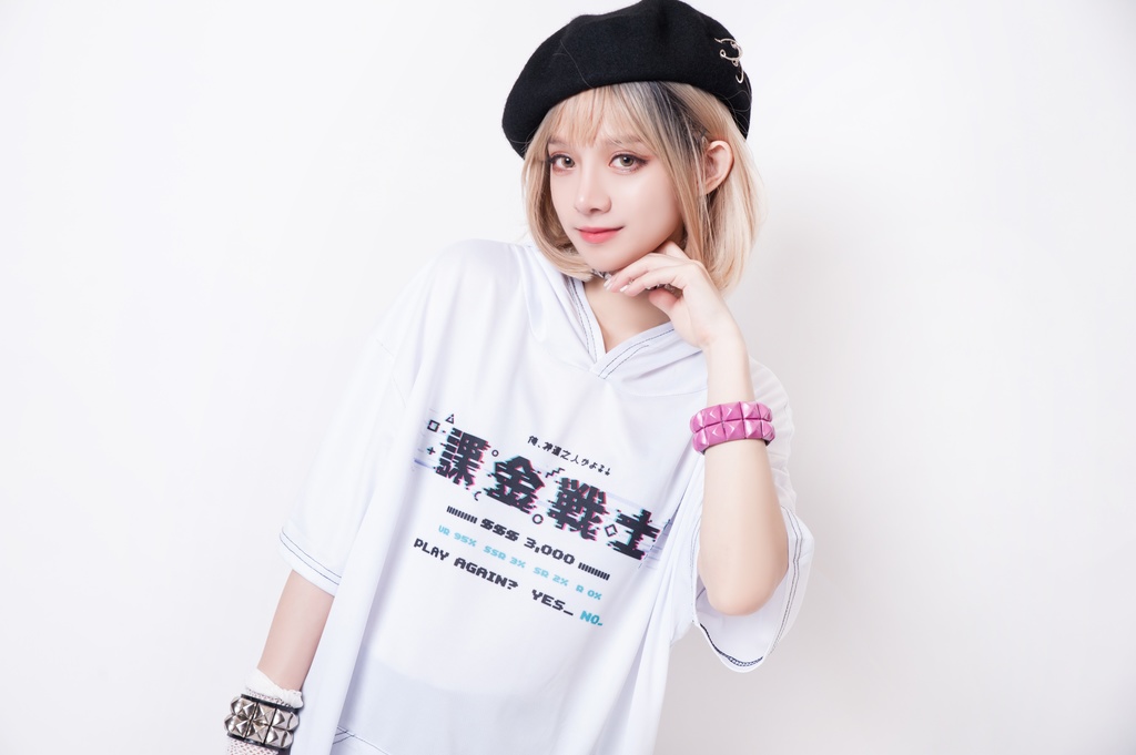 JillpunkオリジナルスタイルKERA 課金戦士神選使懐古レトロドット絵プリントゆったり半袖パーカー メンズ レディーズ おしゃれ男女兼用ファッション秋葉系カッコいい