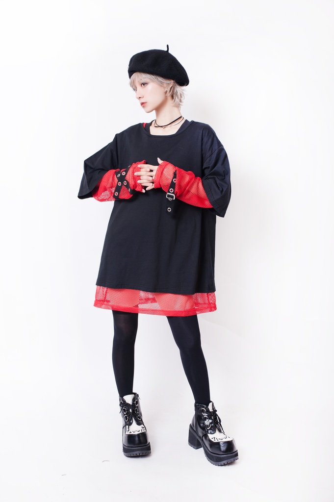 JillpunkオリジナルパンクKERA ルシファー堕天使翼運命の子羽根翼プリントゆったり半袖TシャツOversizeオーバーサイズ メンズ レディーズ おしゃれ男女兼用ファッション秋葉系カッコいい