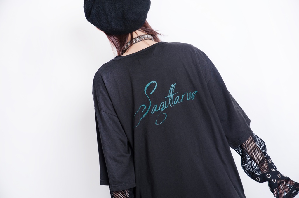 JillpunkオリジナルパンクKERA ケイローン光矢射手座ケンタウロス荒魂プリントゆったり半袖TシャツOversizeオーバーサイズ メンズ レディーズ おしゃれ男女兼用ファッション秋葉系カッコいい