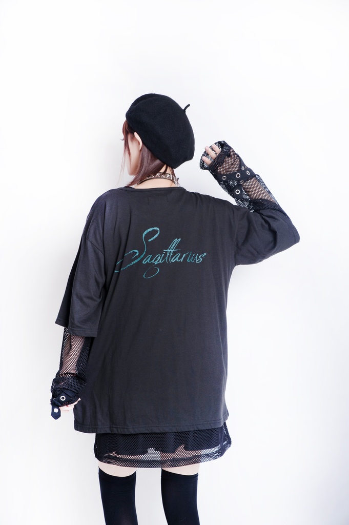 JillpunkオリジナルパンクKERA ケイローン光矢射手座ケンタウロス荒魂プリントゆったり半袖TシャツOversizeオーバーサイズ メンズ レディーズ おしゃれ男女兼用ファッション秋葉系カッコいい