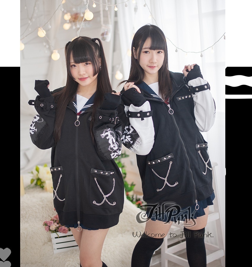 JillpunkオリジナルパンクKERA 天の楔地の鎖鍵チャーム飾りチェーンパーカージャケット メンズ レディー V系 おしゃれ大きいサイズ男女兼用ヒップホップ