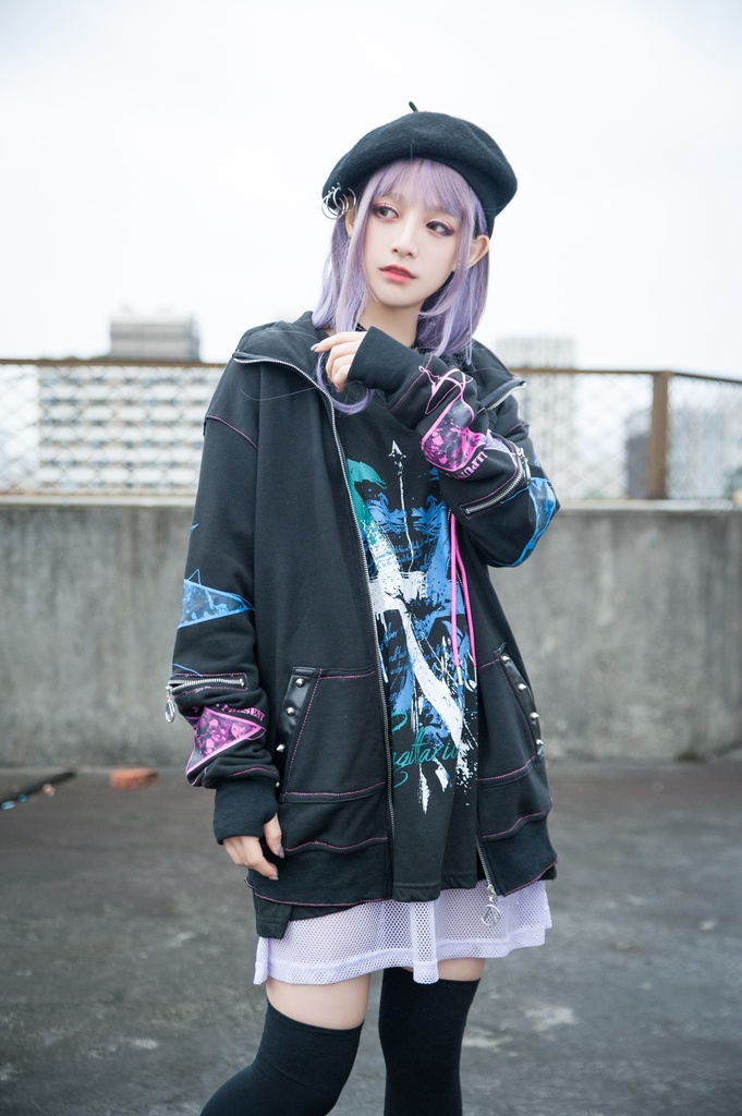 JillpunkオリジナルKERA ロック精神救急袋飾りチャックスタンドカラー長袖ゆったりジャケット パンクメンズ レディーズ おしゃれ男女兼用ファッション秋葉系カッコいい