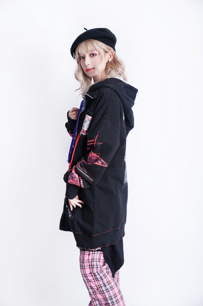 JillpunkオリジナルKERA ロック精神救急袋飾りチャックスタンドカラー長袖ゆったりジャケット パンクメンズ レディーズ おしゃれ男女兼用ファッション秋葉系カッコいい