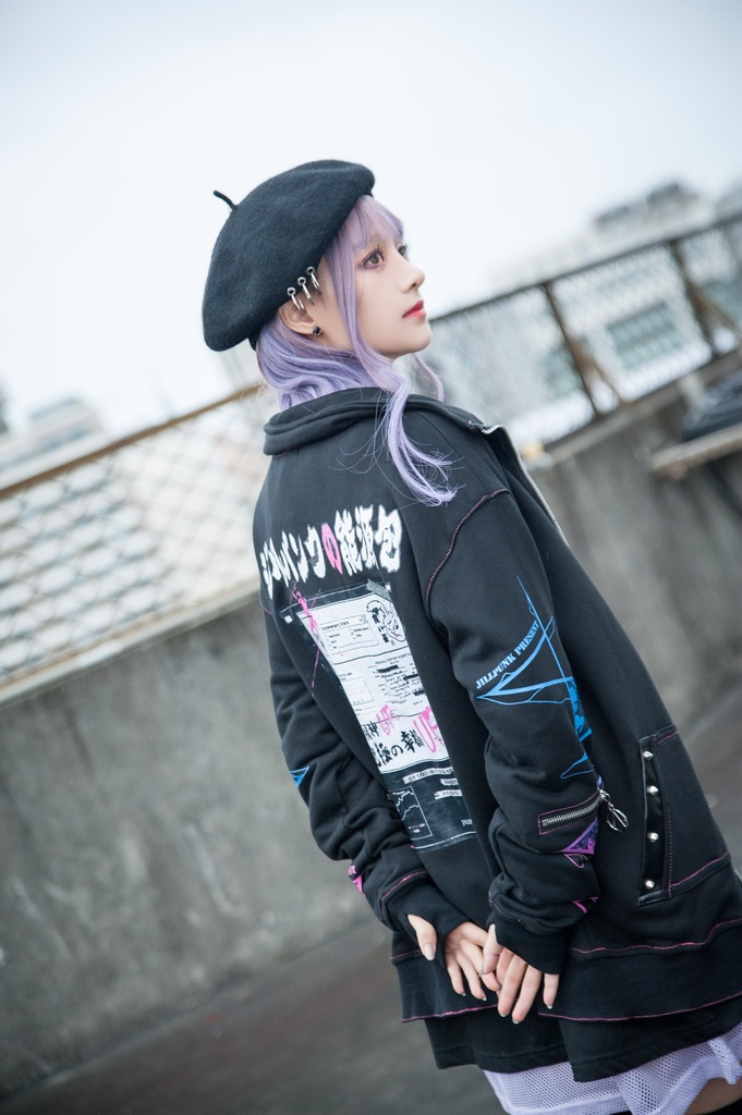 JillpunkオリジナルKERA ロック精神救急袋飾りチャックスタンドカラー長袖ゆったりジャケット パンクメンズ レディーズ おしゃれ男女兼用ファッション秋葉系カッコいい