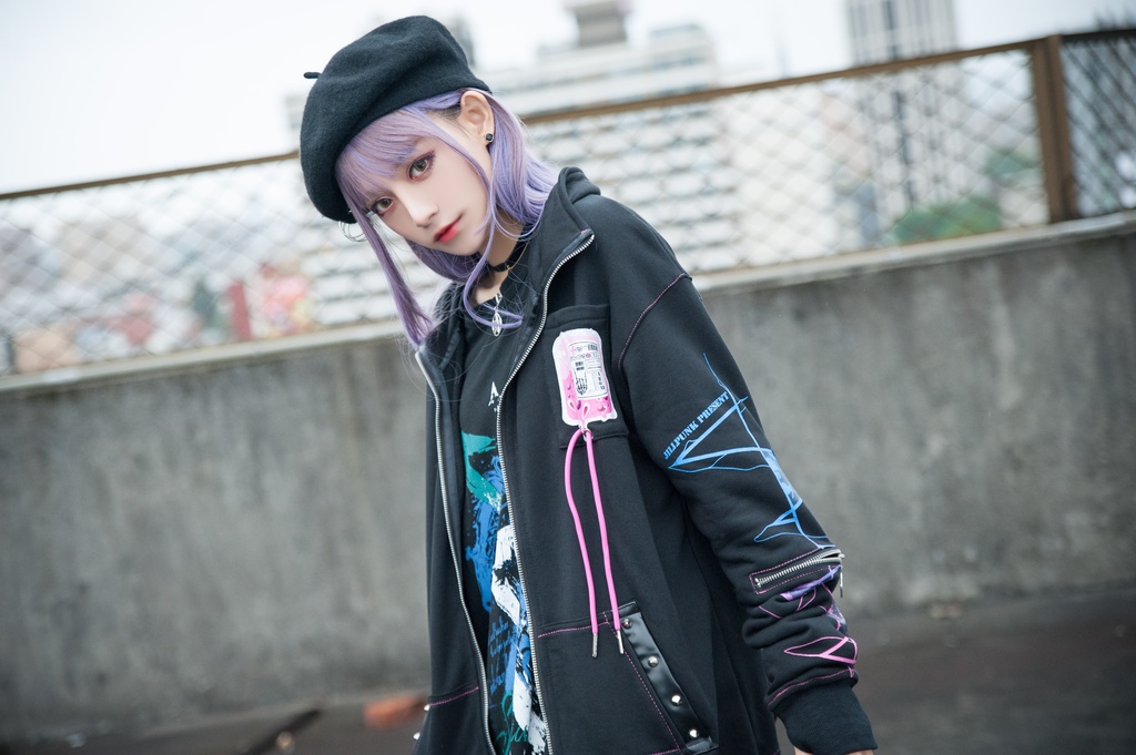 JillpunkオリジナルKERA ロック精神救急袋飾りチャックスタンドカラー長袖ゆったりジャケット パンクメンズ レディーズ おしゃれ男女兼用ファッション秋葉系カッコいい