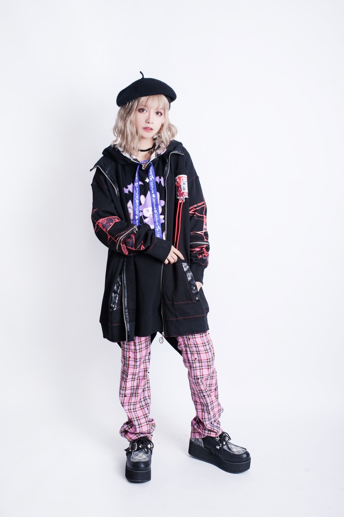 JillpunkオリジナルKERA ロック精神救急袋飾りチャックスタンドカラー長袖ゆったりジャケット パンクメンズ レディーズ おしゃれ男女兼用ファッション秋葉系カッコいい