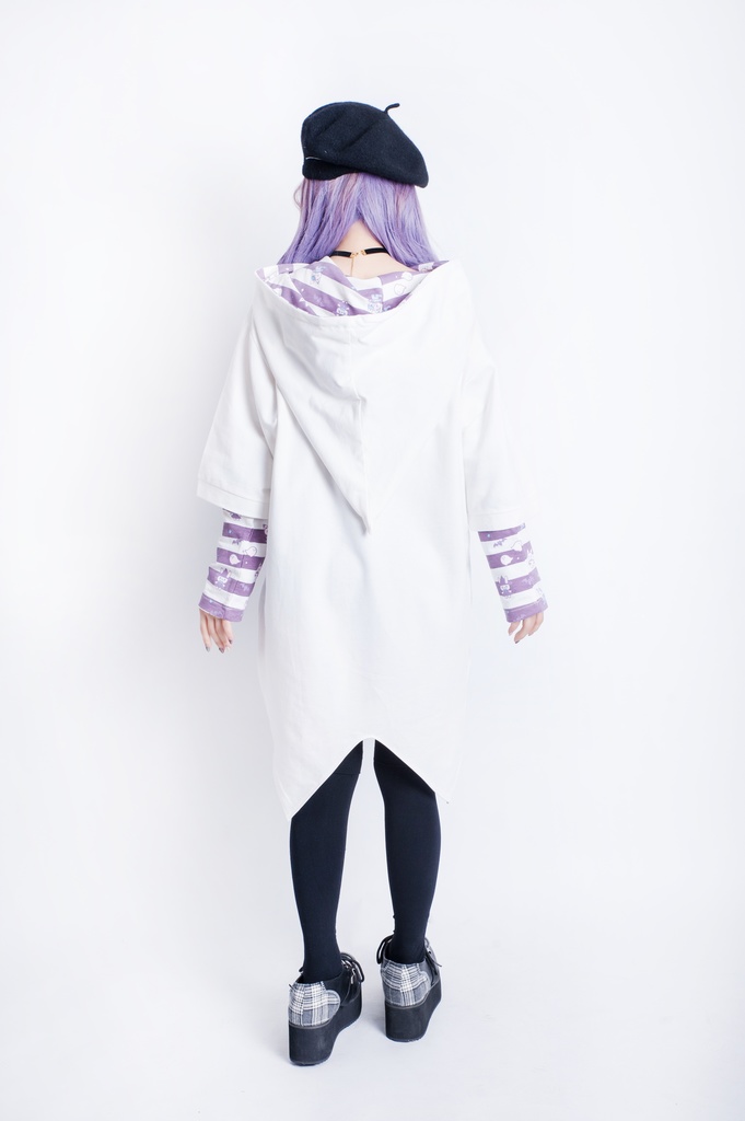 JillpunkオリジナルKERA ハロウィン子猫の魔女ウィッチフードアームカバー付き七分袖燕尾ゆったりパーカー メンズ レディー V系 可愛いおしゃれ大きいサイズ男女兼用ファッション秋葉系萌え二次コンHALLOWEEN