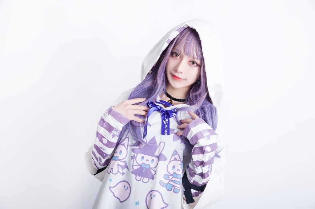 JillpunkオリジナルKERA ハロウィン子猫の魔女ウィッチフードアームカバー付き七分袖燕尾ゆったりパーカー メンズ レディー V系 可愛いおしゃれ大きいサイズ男女兼用ファッション秋葉系萌え二次コンHALLOWEEN