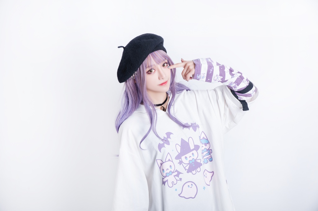 JillpunkオリジナルKERA ハロウィン子猫の魔女ウィッチフードアームカバー付き七分袖燕尾ゆったりパーカー メンズ レディー V系 可愛いおしゃれ大きいサイズ男女兼用ファッション秋葉系萌え二次コンHALLOWEEN