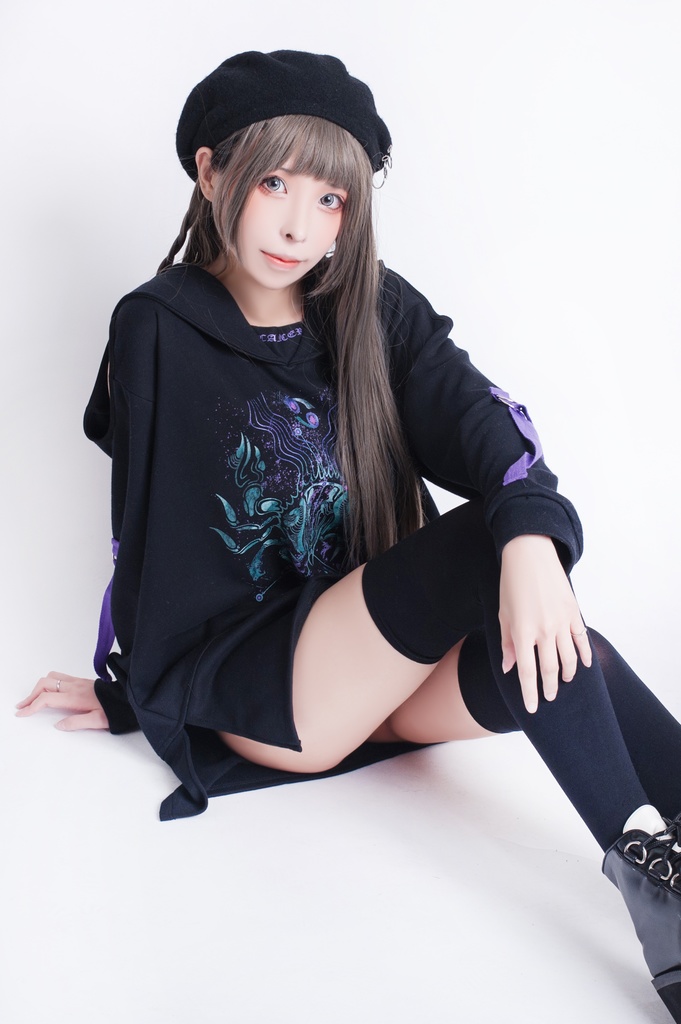 JillpunkオリジナルKERA アストロラーベ蟹座災い印長袖ゆったりセーラー水兵服オフショルダーTシャツカットソー メンズ レディーズ おしゃれ男女兼用ファッション秋葉系カッコいい