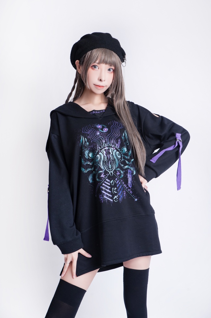 JillpunkオリジナルKERA アストロラーベ蟹座災い印長袖ゆったりセーラー水兵服オフショルダーTシャツカットソー メンズ レディーズ おしゃれ男女兼用ファッション秋葉系カッコいい