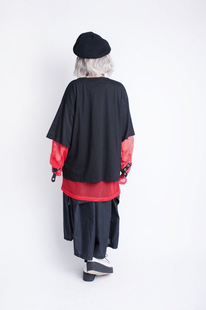 JillpunkオリジナルKERA コルウスからす座紅蓮のダイヤモンドプリントゆったり半袖TシャツOversizeオーバーサイズ メンズ レディーズ おしゃれ男女兼用ファッション秋葉系カッコいい