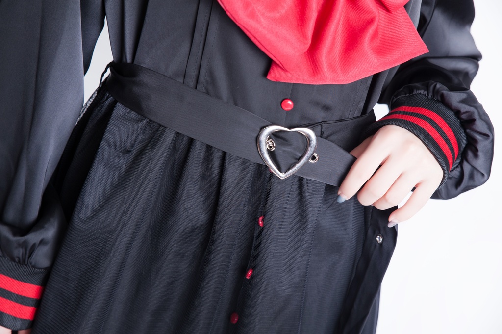 JillpunkオリジナルKERAアニメファンタジー ホーリー*レクイエムセーラー水兵服ベルト付き楽譜柄ワンピースドレス COSPLAYレディースV系 姫系ゴシックロリータ おしゃれ可愛い萌え