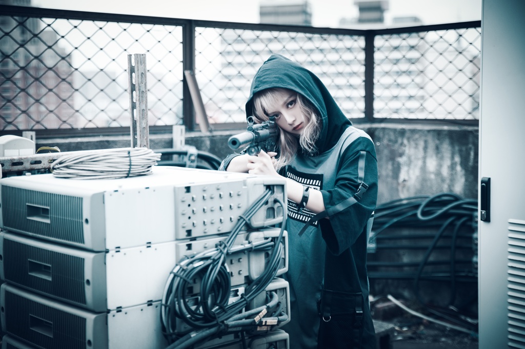 JillpunkオリジナルKERA アニメお宅二次コン 機動警察NEET自宅警備隊ミリタリー戦術ポケット反射プリントゆったり半袖パーカーメンズ レディー V系 おしゃれ大きいサイズ男女兼用ファッション秋葉系カッコいい