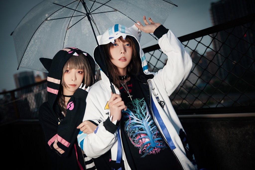 JillpunkオリジナルKERAアニメファンタジー UMAIコラボ野良猫レースアップリボン猫耳3Dポケットゆったりパーカージャケット メンズ レディー 可愛い おしゃれ大きいサイズ男女兼用ファッション秋葉系萌え二次コン猫系