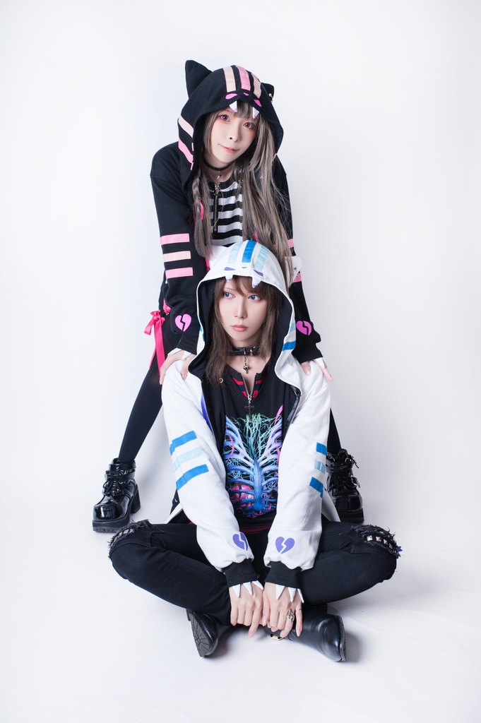 JillpunkオリジナルKERAアニメファンタジー UMAIコラボ野良猫レースアップリボン猫耳3Dポケットゆったりパーカージャケット メンズ レディー 可愛い おしゃれ大きいサイズ男女兼用ファッション秋葉系萌え二次コン猫系