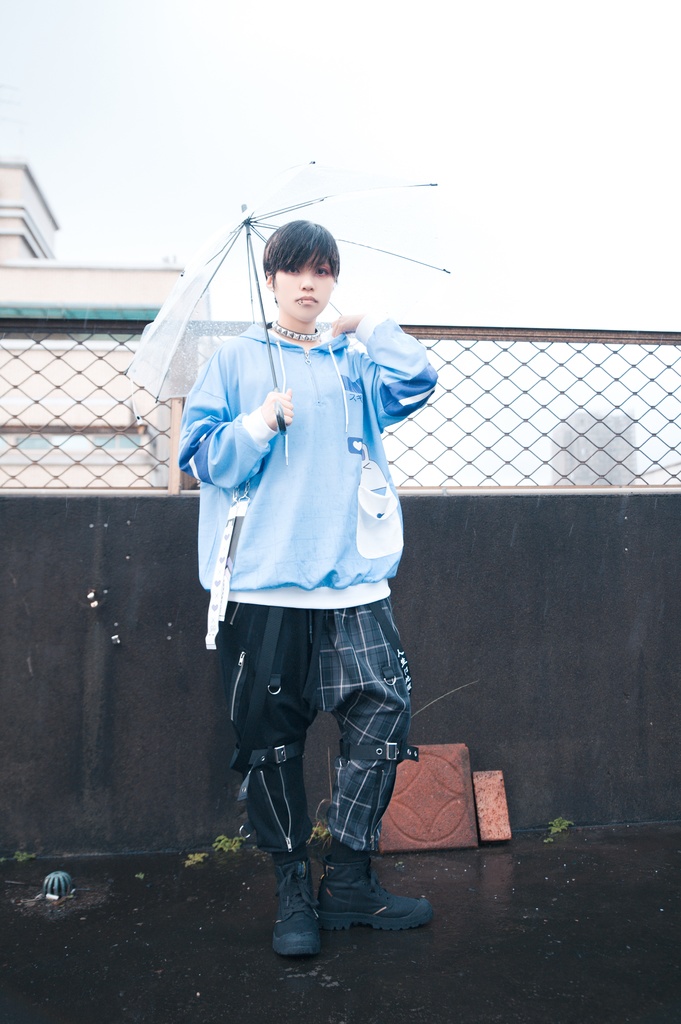 JillpunkオリジナルアニメファンタジーJUSTFLOコラボ うさぎハッカーハッキングコードプリントスポーツウェアトレーナーゆったりユニーセック1/4ジップ兎耳長袖パーカー メンズ レディー 可愛いおしゃれ大きいサイズ男女兼用ファッション原宿秋葉系萌え森女