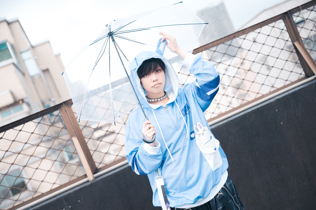 JillpunkオリジナルアニメファンタジーJUSTFLOコラボ うさぎハッカーハッキングコードプリントスポーツウェアトレーナーゆったりユニーセック1/4ジップ兎耳長袖パーカー メンズ レディー 可愛いおしゃれ大きいサイズ男女兼用ファッション原宿秋葉系萌え森女