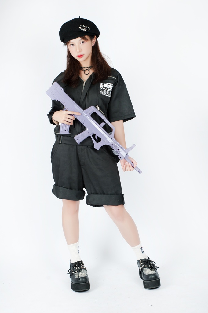 JillpunkオリジナルKERA アニメお宅機動警察NEET自宅警備隊ゲーム配信選手半袖ワークオーバーオール 兎耳フード付きチャック股下取り外し可能作業服パンツズボン メンズ レディーズ おしゃれ大きいサイズ男女兼用ファッション秋葉系カッコいい