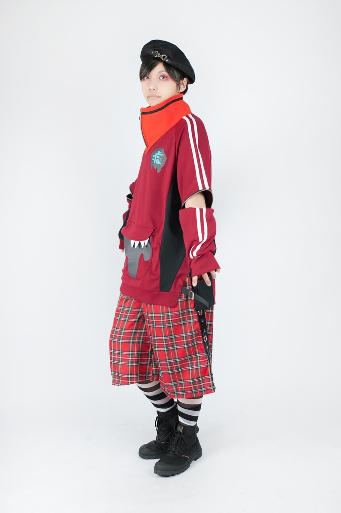 Jillpunkオリジナルアニメ二次コンSoresakiコラボ 嘘モンスタースポーツウェア立ち襟ラグラントレーナーカンガルーポーチ ゆったりユニーセックスチャック長袖tシャツ メンズ レディー 可愛いおしゃれ大きいサイズ男女兼用ファッション原宿秋葉系萌え