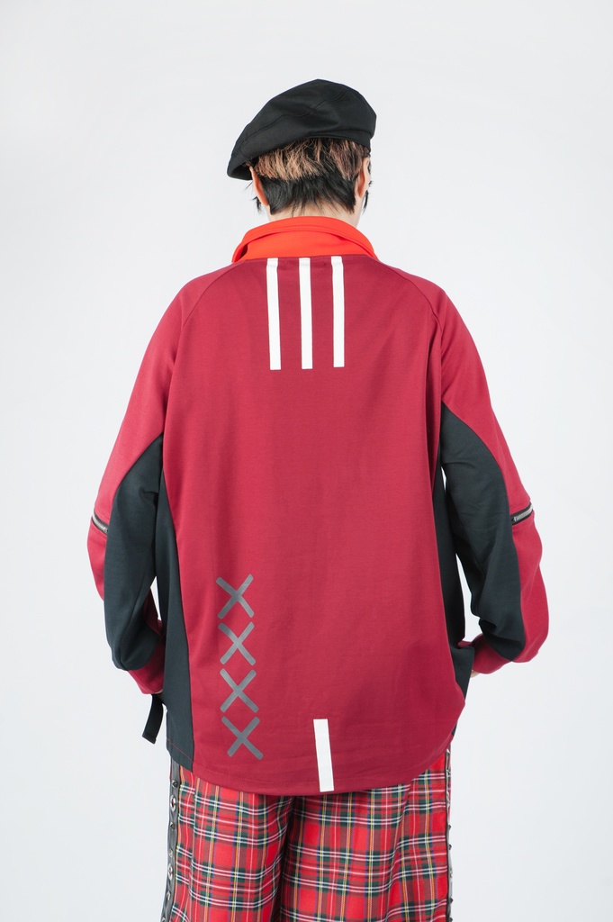 Jillpunkオリジナルアニメ二次コンSoresakiコラボ 嘘モンスタースポーツウェア立ち襟ラグラントレーナーカンガルーポーチ ゆったりユニーセックスチャック長袖tシャツ メンズ レディー 可愛いおしゃれ大きいサイズ男女兼用ファッション原宿秋葉系萌え