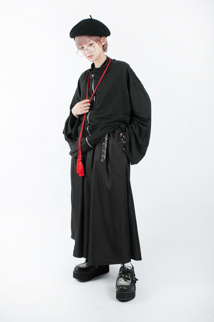 JillpunkオリジナルパンクKERA 曼珠沙華彼岸花大正浪漫浪人侍ドレープ袴ストライプ柄ワイドバギー剣道パンツズボン メンズ レディースV系秋葉系和風おしゃれCOSPLAYヴィジュアル系