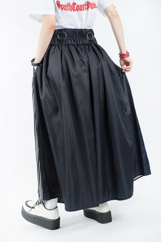 JillpunkオリジナルパンクKERA 曼珠沙華彼岸花大正浪漫浪人侍ドレープ袴ストライプ柄ワイドバギー剣道パンツズボン メンズ レディースV系秋葉系和風おしゃれCOSPLAYヴィジュアル系