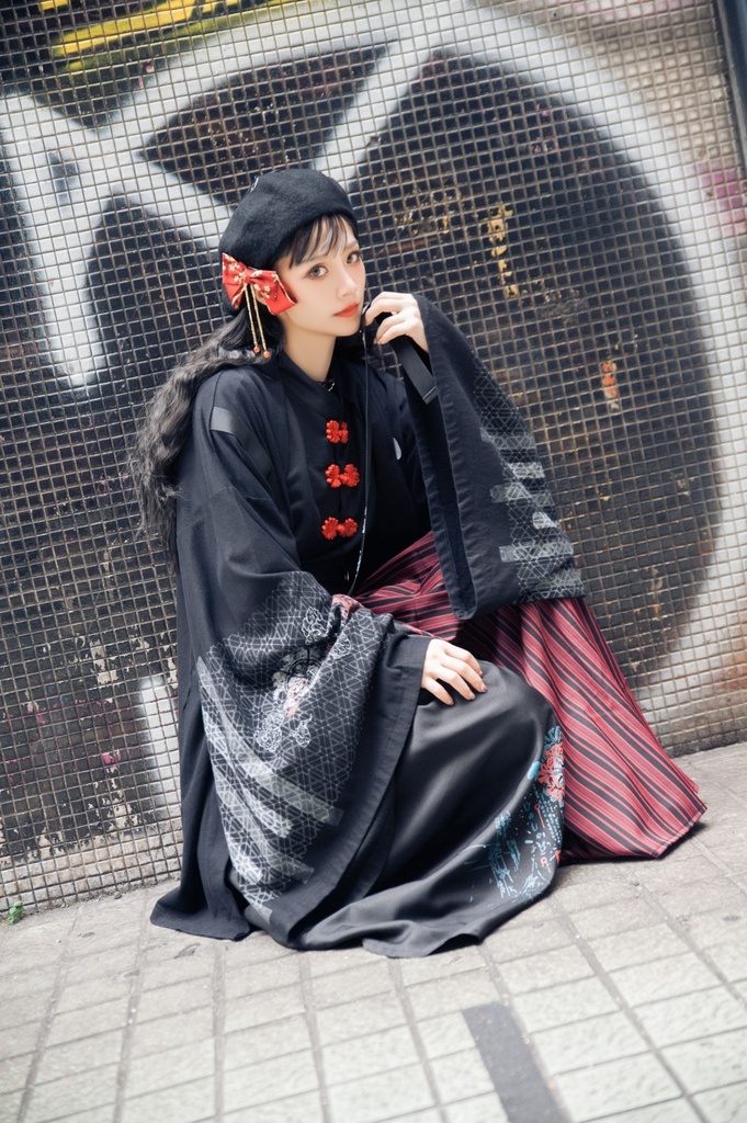 JillpunkオリジナルパンクKERA 曼珠沙華彼岸花大正浪漫浪人侍ドレープ袴ストライプ柄ワイドバギー剣道パンツズボン メンズ レディースV系秋葉系和風おしゃれCOSPLAYヴィジュアル系