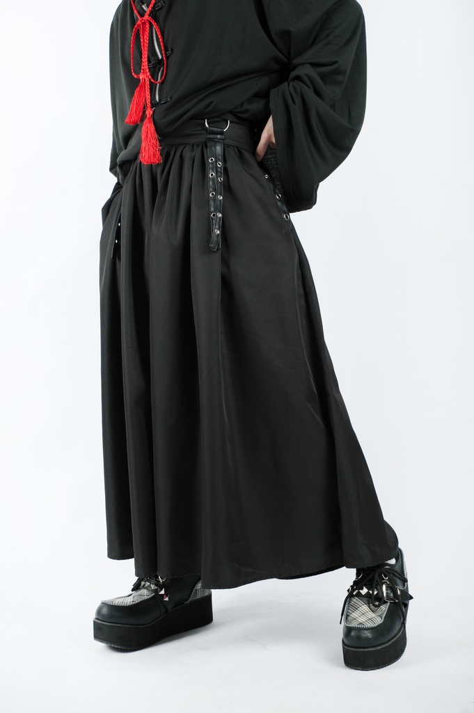 JillpunkオリジナルパンクKERA 曼珠沙華彼岸花大正浪漫浪人侍ドレープ袴ストライプ柄ワイドバギー剣道パンツズボン メンズ レディースV系秋葉系和風おしゃれCOSPLAYヴィジュアル系