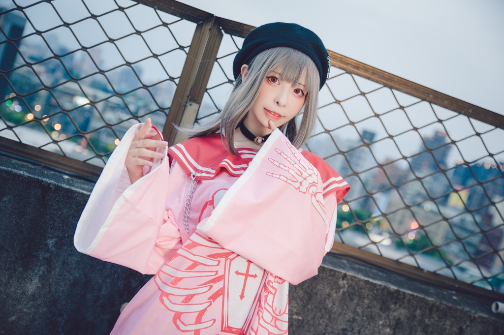 Jillpunkオリジナルメンヘラヤンデレ rinihimmeコラボ天使兎バニーガール冨貴結び付きチャイナ中華風肋骨スケルトンプリント長袖セーラー水兵服Tシャツカットソー 制服COSPLAYレディースV系 姫系森系ロリータ おしゃれ可愛い地雷系萌え