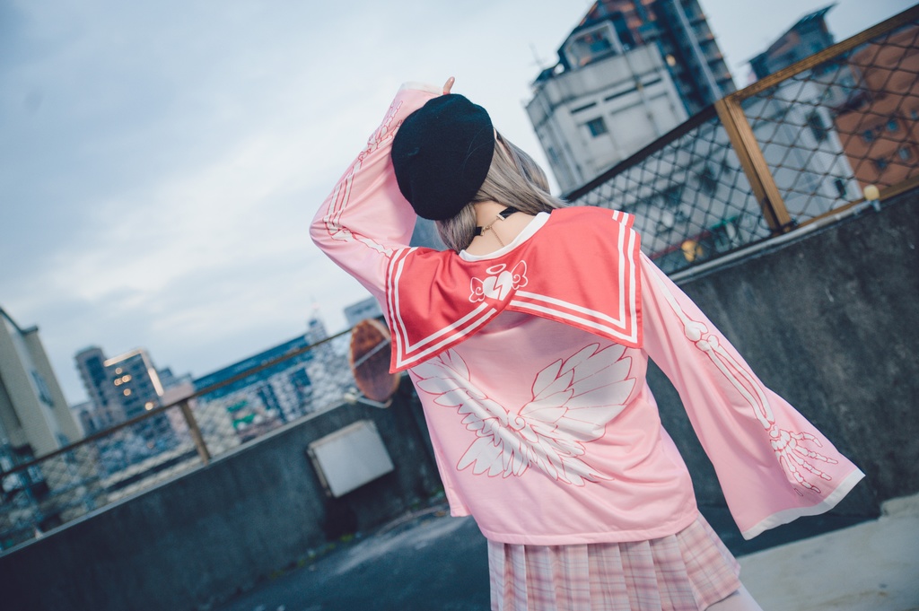 Jillpunkオリジナルメンヘラヤンデレ rinihimmeコラボ天使兎バニーガール冨貴結び付きチャイナ中華風肋骨スケルトンプリント長袖セーラー水兵服Tシャツカットソー 制服COSPLAYレディースV系 姫系森系ロリータ おしゃれ可愛い地雷系萌え