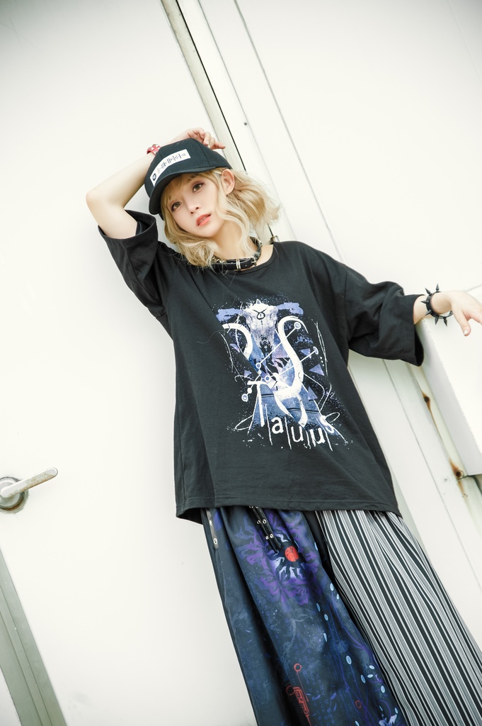 JillpunkオリジナルスタイルKERA 天の牡牛アストロラーベおうし座星座プリントゆったり半袖TシャツOversizeオーバーサイズ メンズ レディーズ おしゃれ男女兼用ファッション秋葉系カッコいい