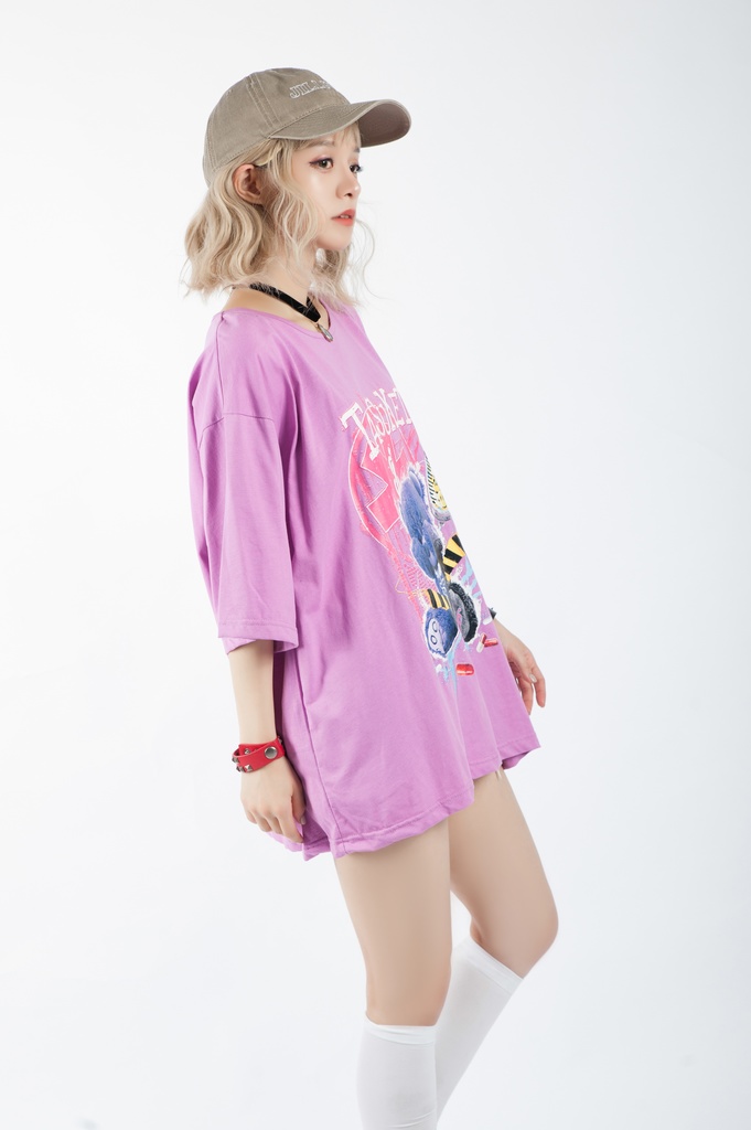 JillpunkオリジナルスタイルKERA 病みカワ快楽中毒熊ボス熊くまさんサイケデリックプリントゆったり半袖TシャツOversizeオーバーサイズ メンズ レディーズ おしゃれ男女兼用ファッション秋葉系可愛い萌え