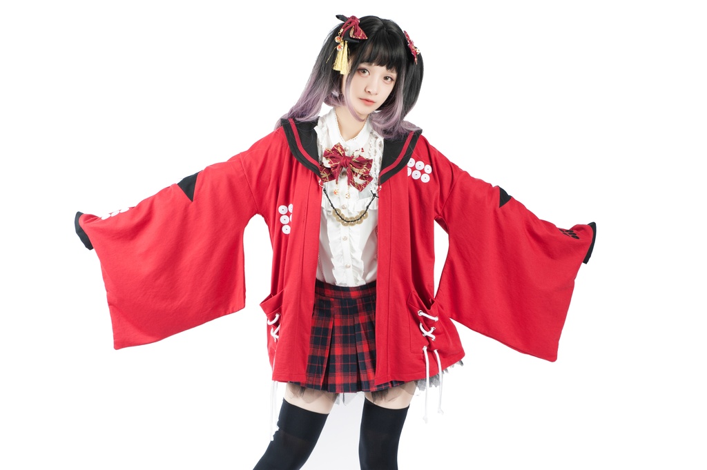 Jillpunkオリジナルアニメファンタジー日本一の兵真田幸村六文銭戦国旗印セーラーカラー現代羽織和装ジャケットブレザー メンズ レディー V系カッコいい おしゃれ大きいサイズ男女兼用和風ファッション秋葉系