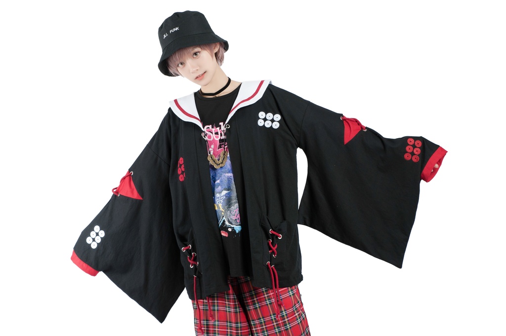 Jillpunkオリジナルアニメファンタジー日本一の兵真田幸村六文銭戦国旗印セーラーカラー現代羽織和装ジャケットブレザー メンズ レディー V系カッコいい おしゃれ大きいサイズ男女兼用和風ファッション秋葉系