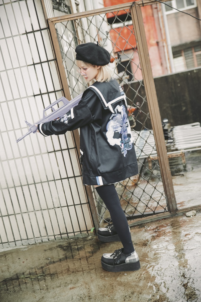 Jillpunkオリジナルお宅アニメ二次コン台湾刺青師青赤コラボeスポーツ サイバーデビルCYBERDEVILセーラーカラー装着帯ゆったりワークジャケット ユニーセックスメンズ レディー V系 おしゃれ大きいサイズ男女兼用ファッション秋葉系地雷系カッコいい