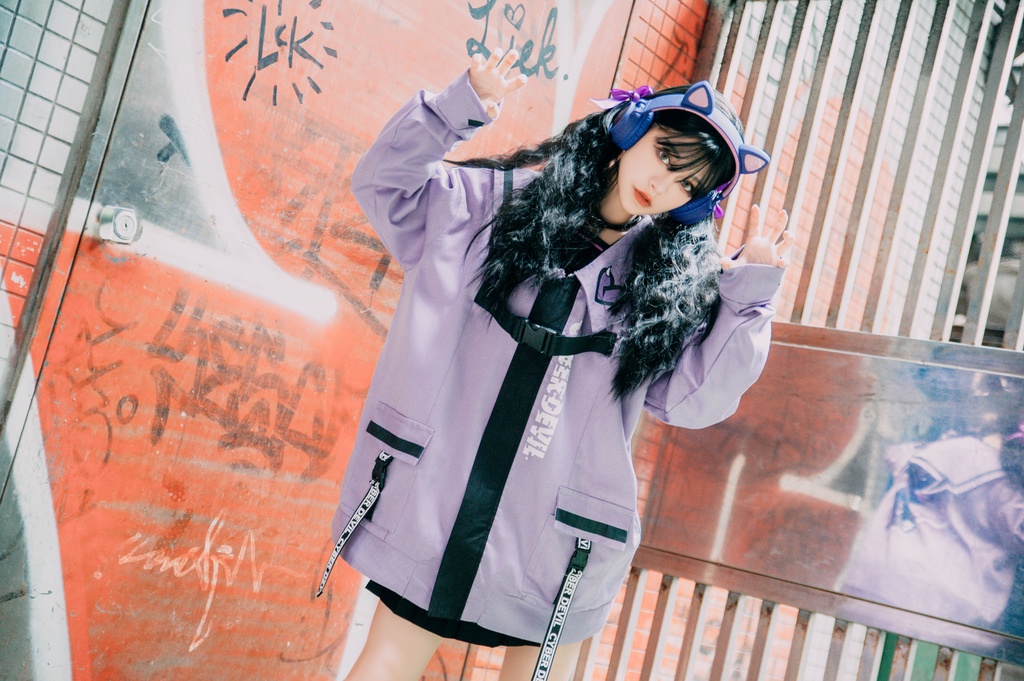 Jillpunkオリジナルお宅アニメ二次コン台湾刺青師青赤コラボeスポーツ サイバーデビルCYBERDEVILセーラーカラー装着帯ゆったりワークジャケット ユニーセックスメンズ レディー V系 おしゃれ大きいサイズ男女兼用ファッション秋葉系地雷系カッコいい