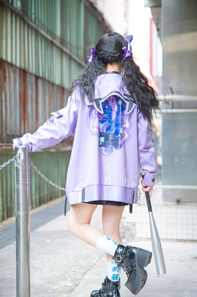 Jillpunkオリジナルお宅アニメ二次コン台湾刺青師青赤コラボeスポーツ サイバーデビルCYBERDEVILセーラーカラー装着帯ゆったりワークジャケット ユニーセックスメンズ レディー V系 おしゃれ大きいサイズ男女兼用ファッション秋葉系地雷系カッコいい