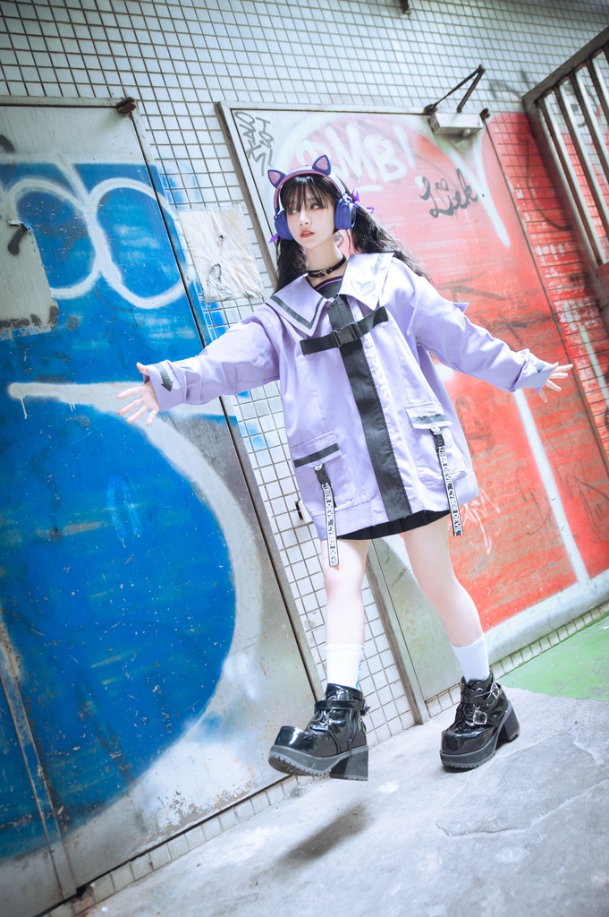 Jillpunkオリジナルお宅アニメ二次コン台湾刺青師青赤コラボeスポーツ サイバーデビルCYBERDEVILセーラーカラー装着帯ゆったりワークジャケット ユニーセックスメンズ レディー V系 おしゃれ大きいサイズ男女兼用ファッション秋葉系地雷系カッコいい