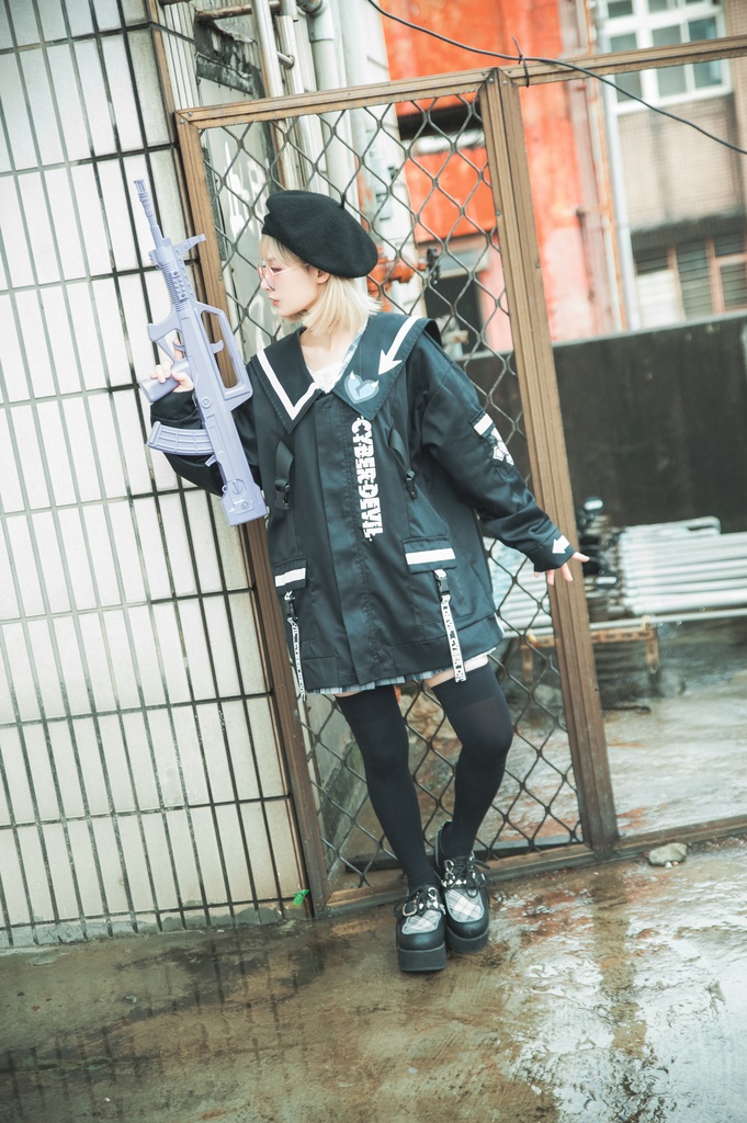 Jillpunkオリジナルお宅アニメ二次コン台湾刺青師青赤コラボeスポーツ サイバーデビルCYBERDEVILセーラーカラー装着帯ゆったりワークジャケット ユニーセックスメンズ レディー V系 おしゃれ大きいサイズ男女兼用ファッション秋葉系地雷系カッコいい