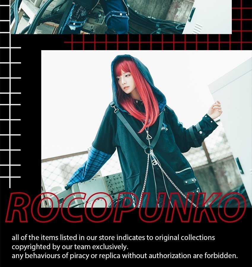 JillpunkオリジナルKERAパンクロック火炎の宿曜おひつじ牡羊座飾りチェーンハーネス安全帯タータンチェック柄アームカバーゆったりパーカージャケット カッコいいメンズ レディー V系 おしゃれ大きいサイズ男女兼用ファッション