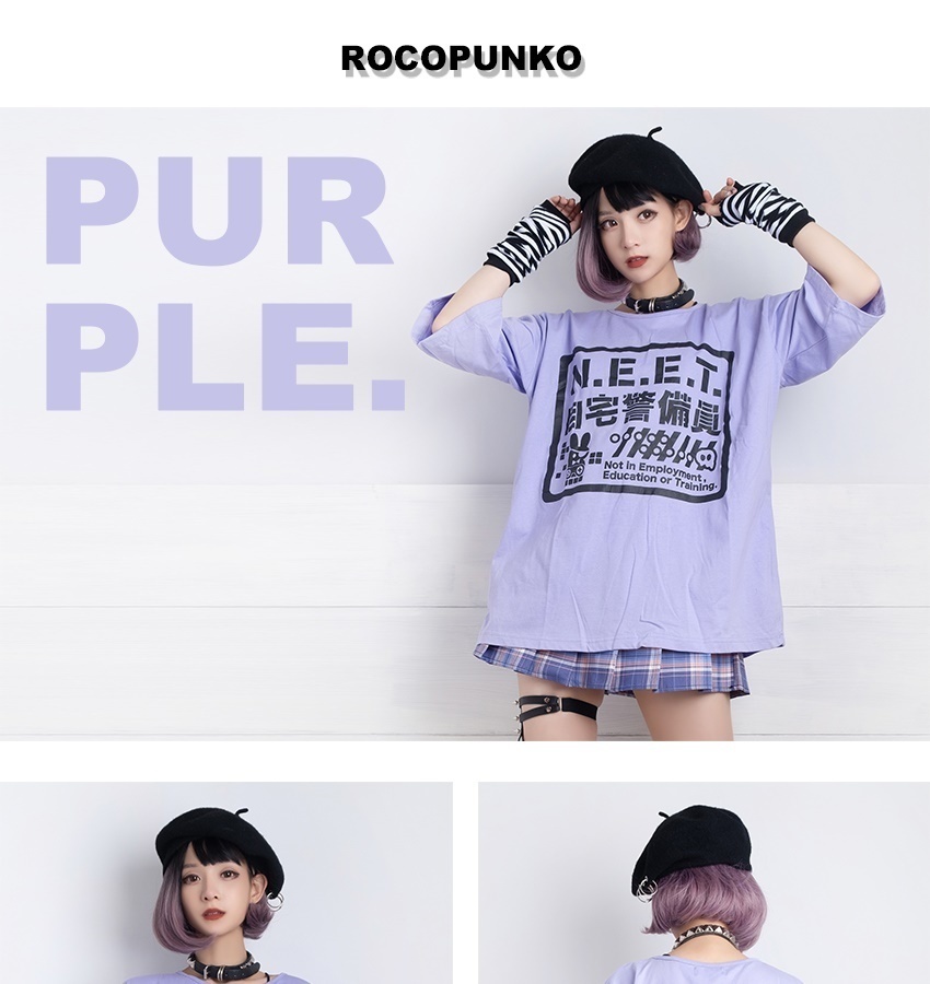 Jillpunkアニメ お宅 機動警察 NEET自宅警備隊プリント ゆったり半袖 Tシャツ Oversizeオーバーサイズ オリジナル メンズ レディーズ おしゃれ 男女兼用 ファッション 秋葉系 カッコいい