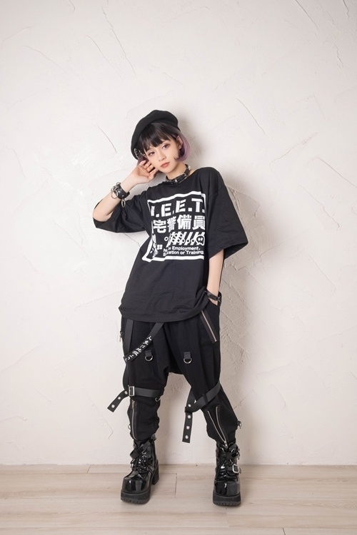 Jillpunkアニメ お宅 機動警察 NEET自宅警備隊プリント ゆったり半袖 Tシャツ Oversizeオーバーサイズ オリジナル メンズ レディーズ おしゃれ 男女兼用 ファッション 秋葉系 カッコいい