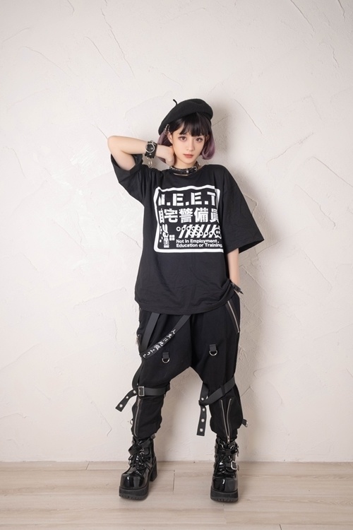 Jillpunkアニメ お宅 機動警察 NEET自宅警備隊プリント ゆったり半袖 Tシャツ Oversizeオーバーサイズ オリジナル メンズ レディーズ おしゃれ 男女兼用 ファッション 秋葉系 カッコいい