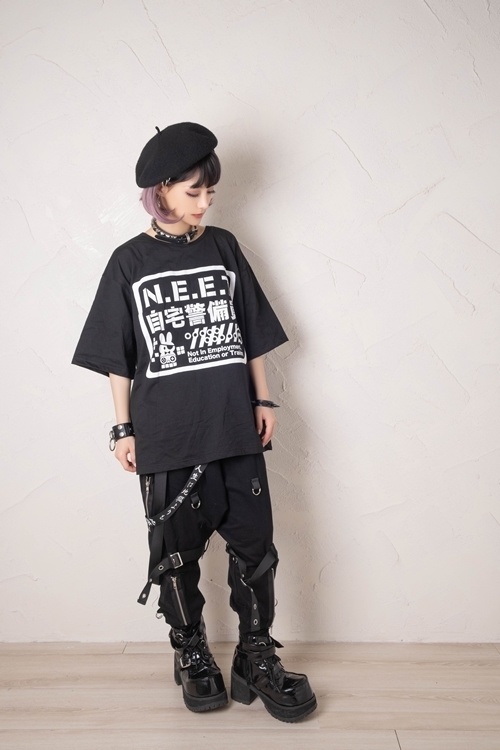 Jillpunkアニメ お宅 機動警察 NEET自宅警備隊プリント ゆったり半袖 Tシャツ Oversizeオーバーサイズ オリジナル メンズ レディーズ おしゃれ 男女兼用 ファッション 秋葉系 カッコいい