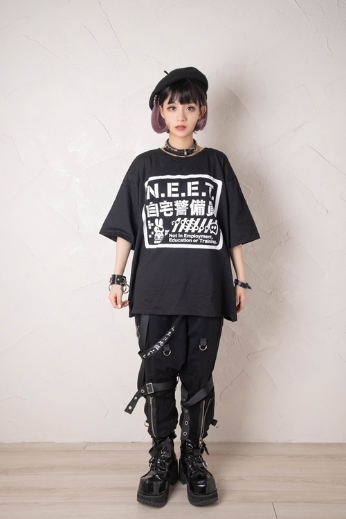 Jillpunkアニメ お宅 機動警察 NEET自宅警備隊プリント ゆったり半袖 Tシャツ Oversizeオーバーサイズ オリジナル メンズ レディーズ おしゃれ 男女兼用 ファッション 秋葉系 カッコいい